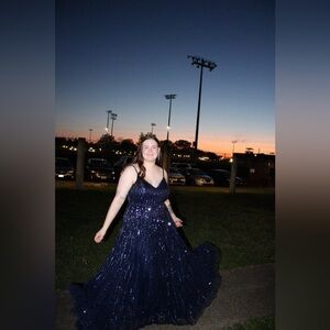 Mac Duggal Midnight Blue Sequin Dress